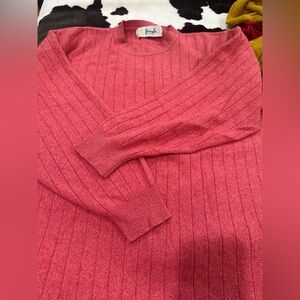 Pringle Men's Ribbed Pink Crewneck Sweater